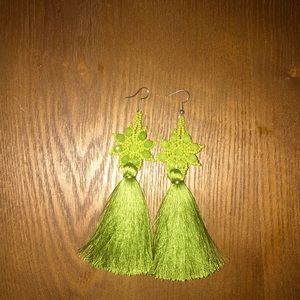 Green imported from Mexico earrings